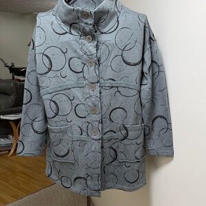 Chic Juniper with Black Circle Pattern Jacket- NWT